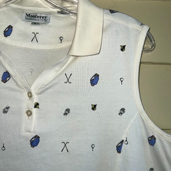 MONTEREY CLUB Ladies Sleeveless Golf Polo Top - Picture 2 of 7